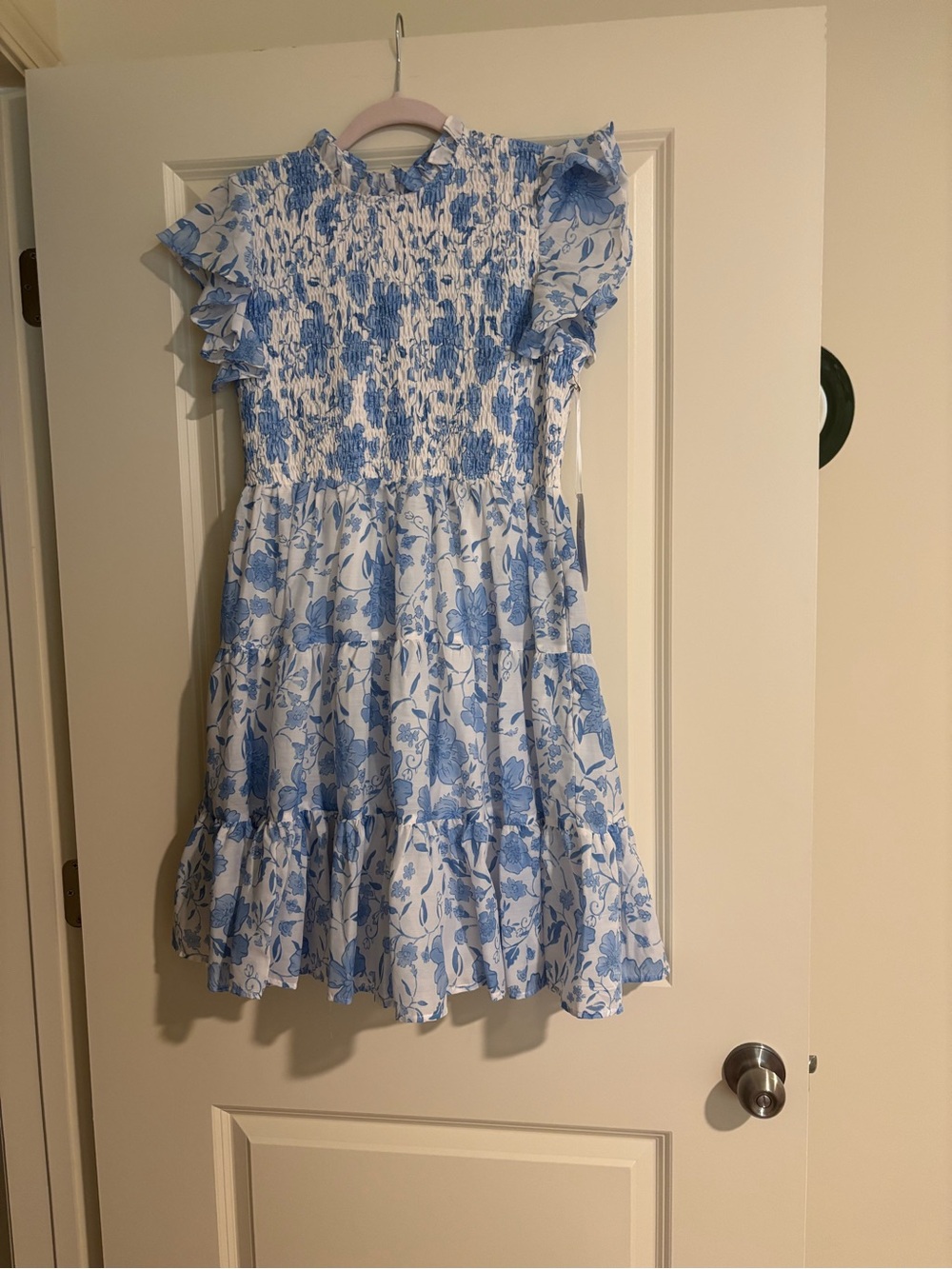 J. Marie Floral Smocked Ruffle Mini Dress